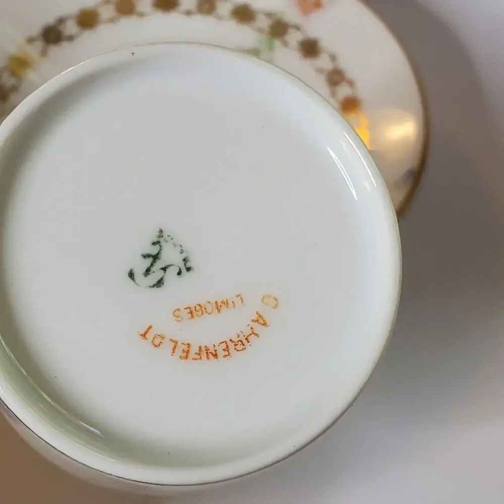 Vintage Charles Ahrenfeldt Limoges small tea cup and saucer in Great condition